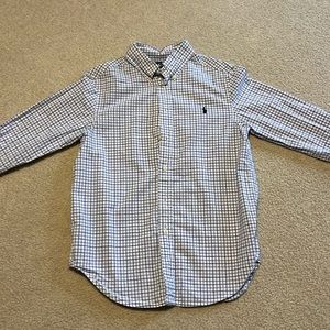 Boys size M (10-12) blue and white Ralph Lauren button down shirt